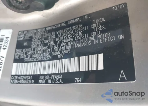 2008 Toyota Sienna Le from USA, damaged, VIN 5TDZK23C58S132375